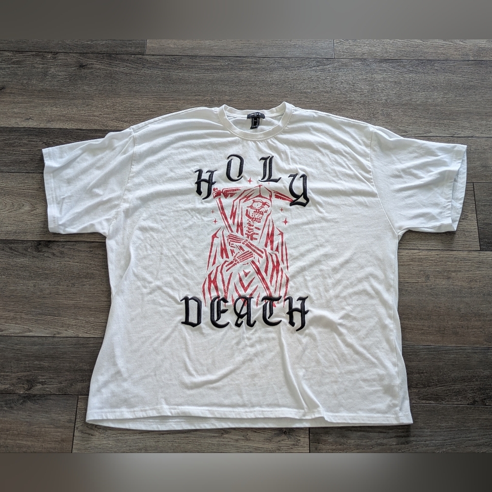 Forever 21 Men's T-Shirt Holy Death Grim Reaper Scythe Graphic 2XL XXL Shirt - Picture 1 of 5